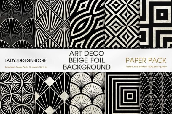 Download Art Deco, Beige and Black Seamless - Premium Resources